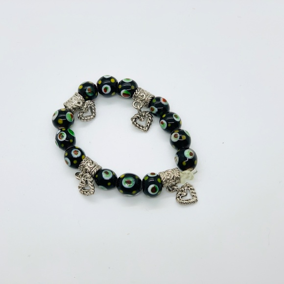 Peruvian Evil Eye Glass Bead Bracelet - Picture 2 of 3